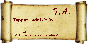 Tepper Adrián névjegykártya